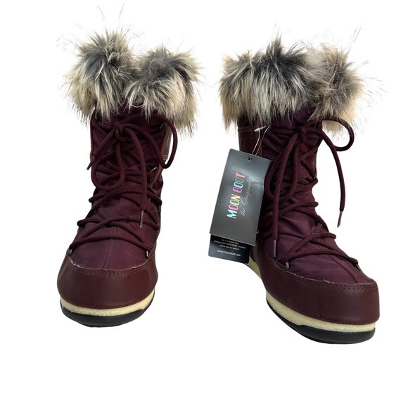 Moon Boot Women’s Snow boots Monaco Color: Cherry/burgundy Size:6 Waterproof NWT - Picture 9 of 16